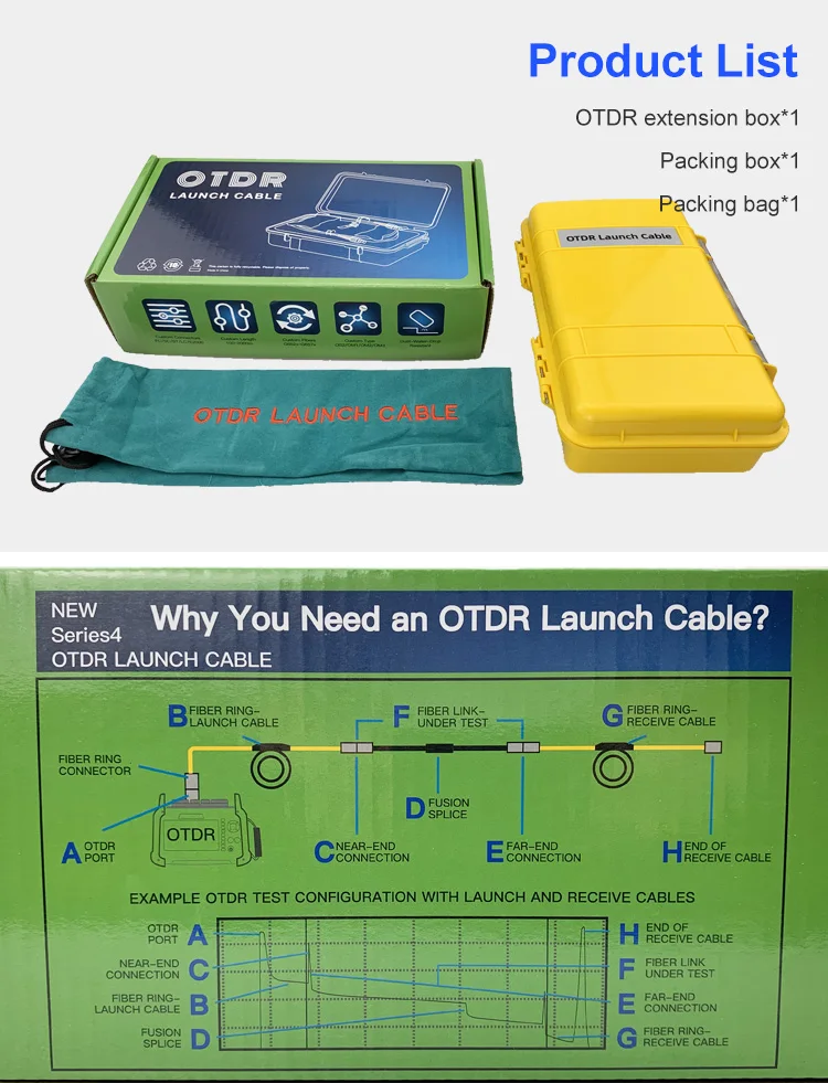 1KM FC/SC/LC/ST Singlemode Multimode OTDR Launch Cable Box Fiber Ring Optical Fiber Tester  OTDR Extension Cable