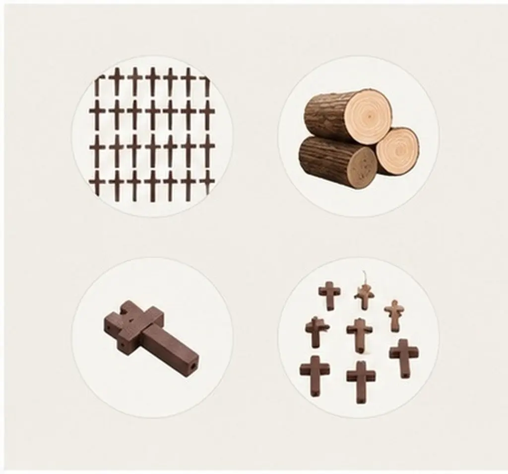 70Pcs Wooden Pendant Brown Ethnic Style Lightweight Side Drilled Necklace Charms for Jewelry Making Sunday School Crafts