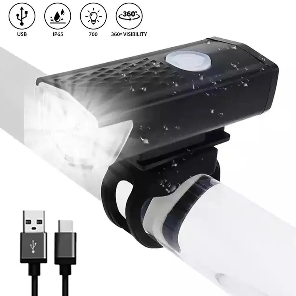 Luz delantera de bicicleta recargable por USB, pantalla de energía, luz Led, Faro de bicicleta impermeable, linterna, accesorios de ciclismo