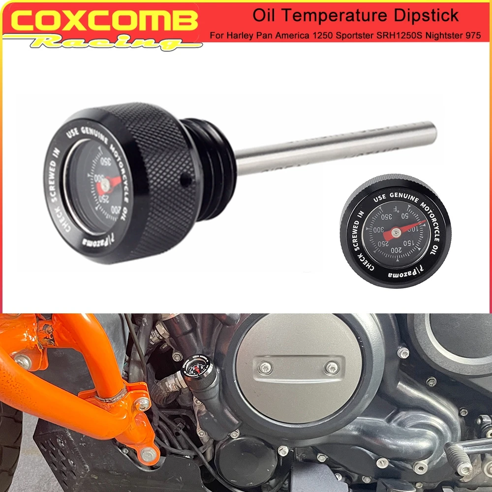 

Motorcycle Oil Temperature Gauge Engine Oil Cap Plug Temp Dipstick For Harley Pan America 1250 Nightster 975 Sportster S 2021-24