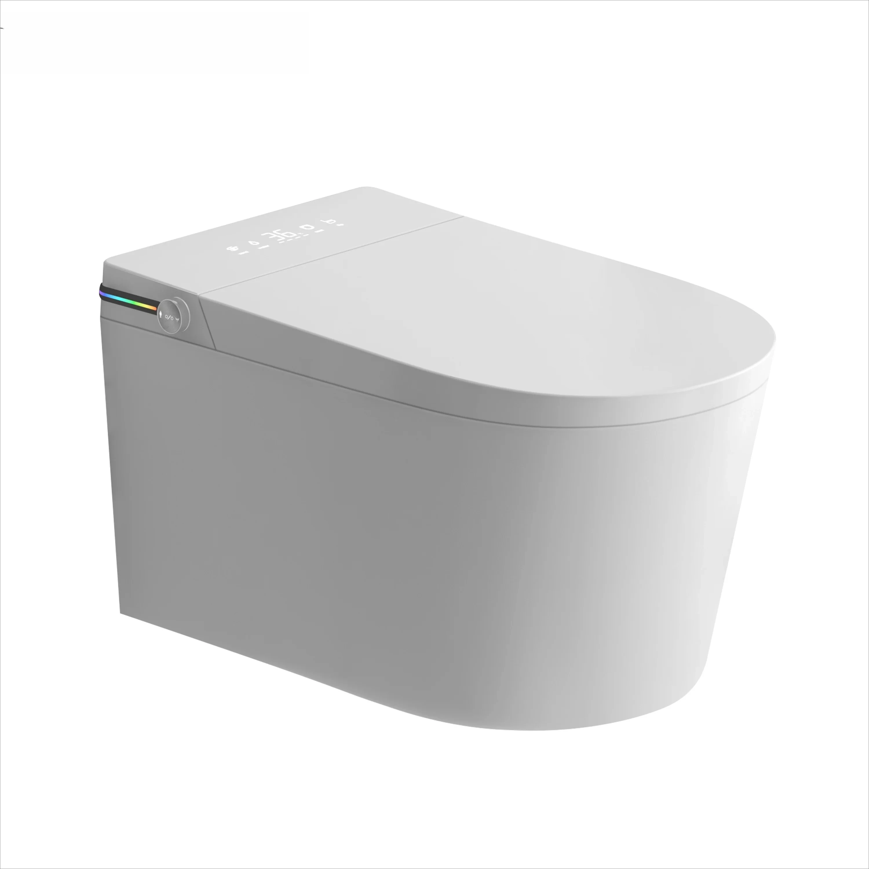 Smart wall-mounted ceramic toilet, double flush, automatic operation, sensor technology, remote control included, automatic