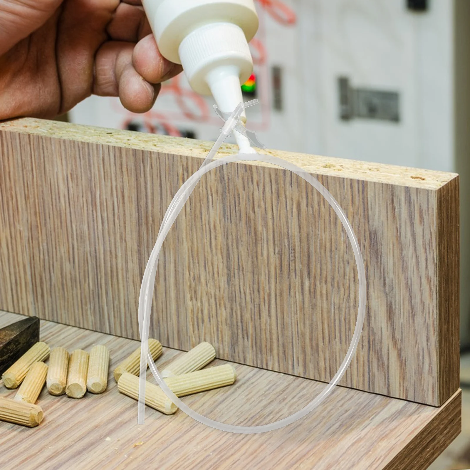 

10Sets Foam Sealant Tube Extended Hose Spray Foam Nozzle Replacement Clear Plastic Caulking Nozzle for Grout Filling