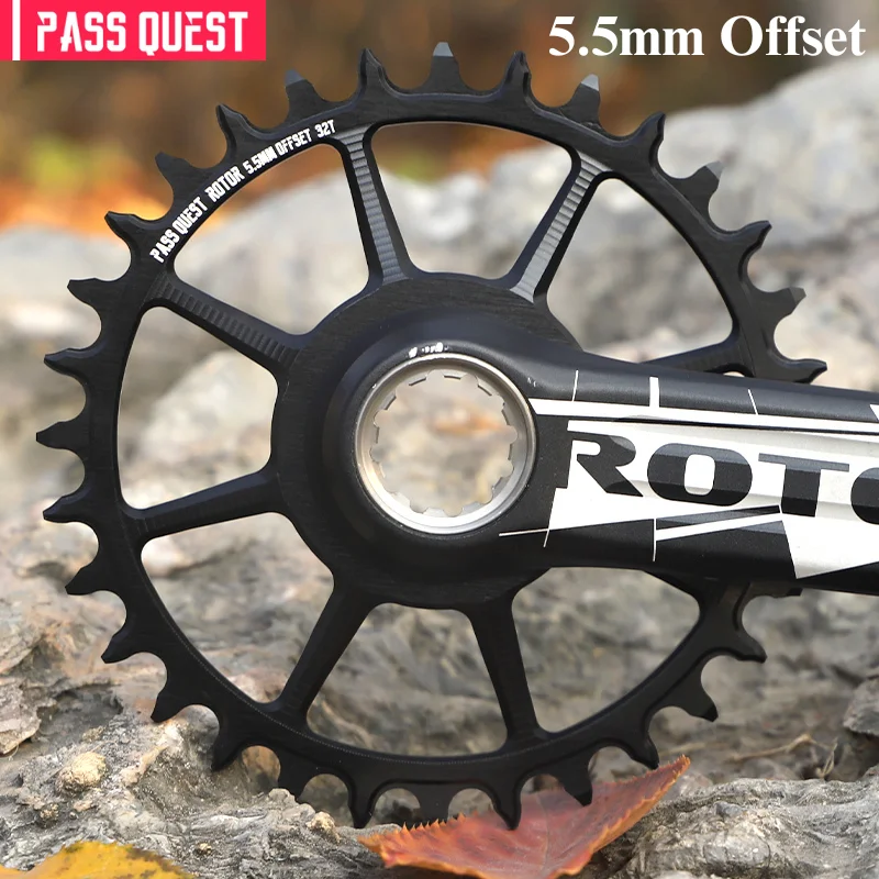 

PASS QUEST 5.5mm Offset 28T 30T 32T 34T 36T Bicycle Chainring Crank Special Positive and Negative Teeth for MTB Mountain Bikes