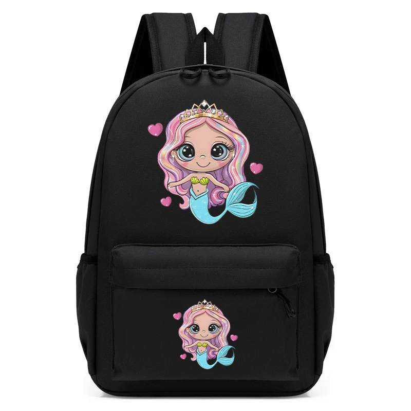 Kindergarten School Backpack Bag Cartoon Mermaid Print Boys Girls Schoolbag Kids Satchels Anime Bookbag Mochila Infantil Escolar