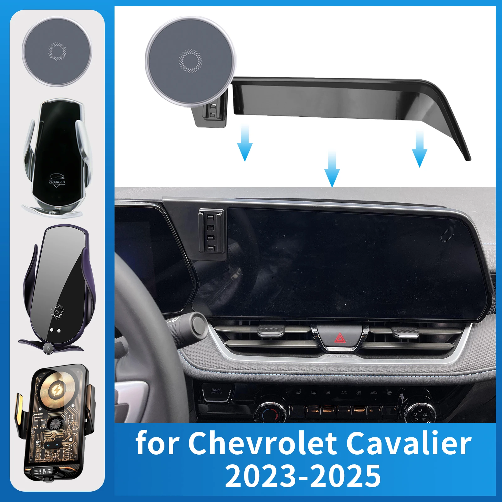 

for Chevrolet Cavalier Turbo 2023 2024 2025 Car Phone Holder Screen Fixed Navigation Bracket Base Wireless Charging