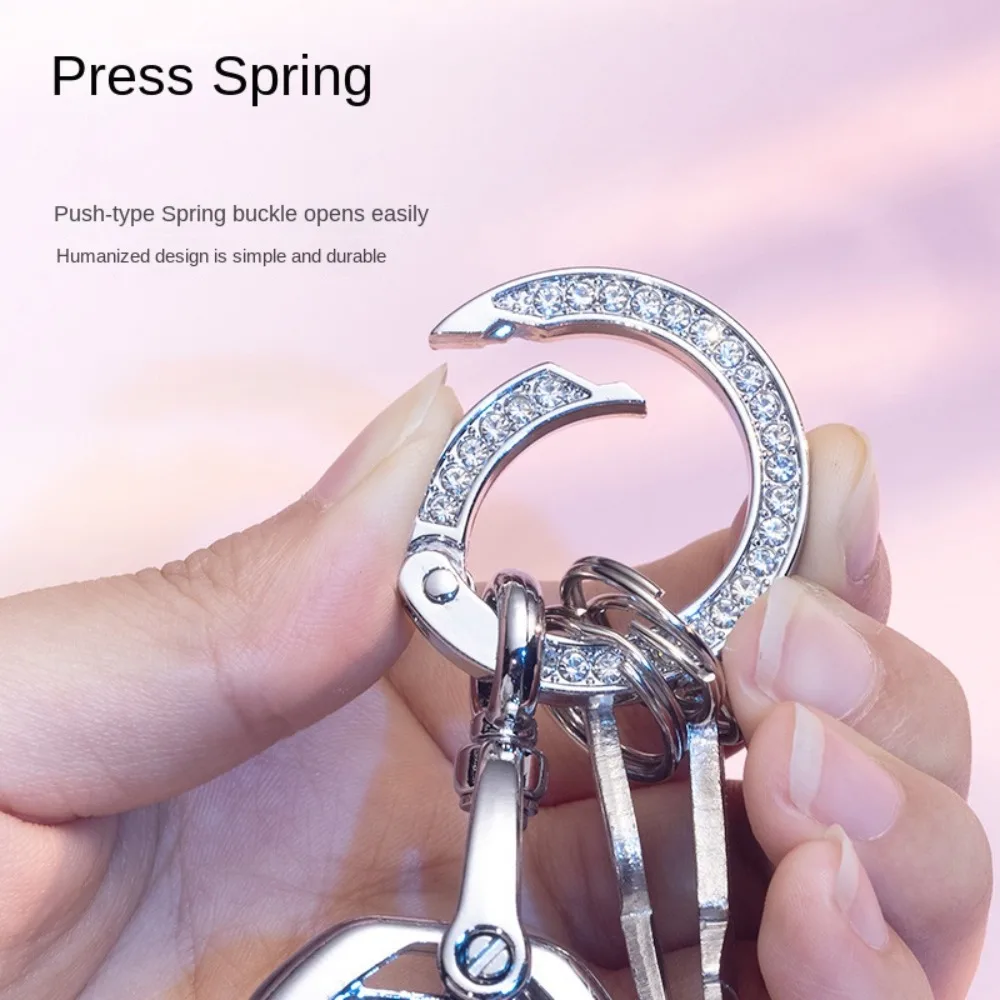 Fashion Zinc Alloy Drill Ring Key Chain Detachable Horseshoe Buckle Car KeyChain Gift Key Accessories Bag Pendant Men Women Girl