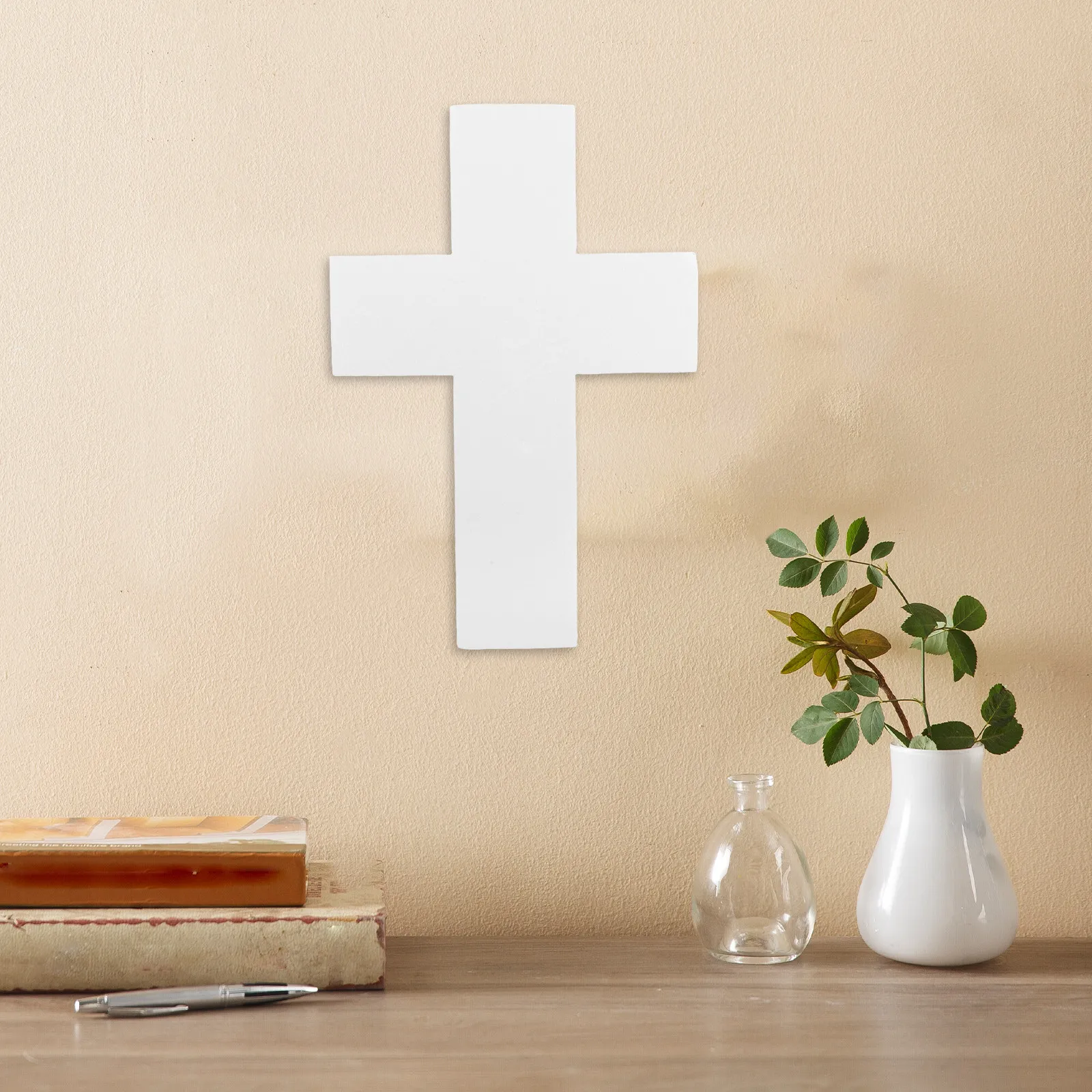 Cross Home Decor Religious Wooden Wall Halloween Christmas New Year Cross Foam Block Baptism Party Decoration Desktop Decoration
