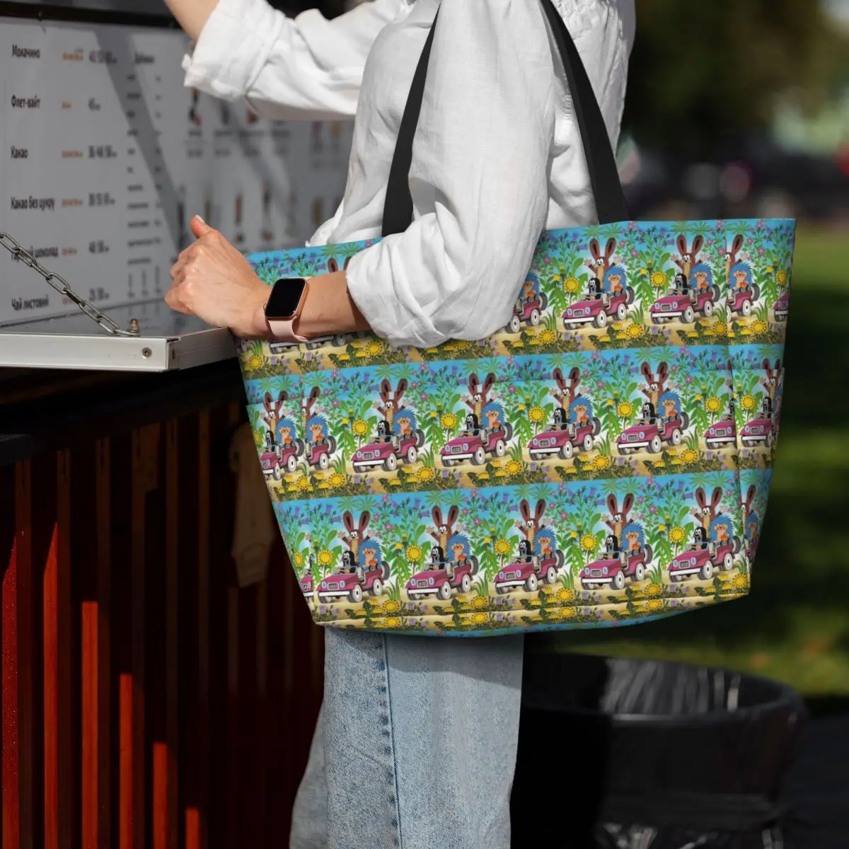 Mole Krtek Cute Little Maulwurf Beach Tote Bag Sport Gym Yoga Duffle Large Tote Bag Women Travel Bag Fitness bag