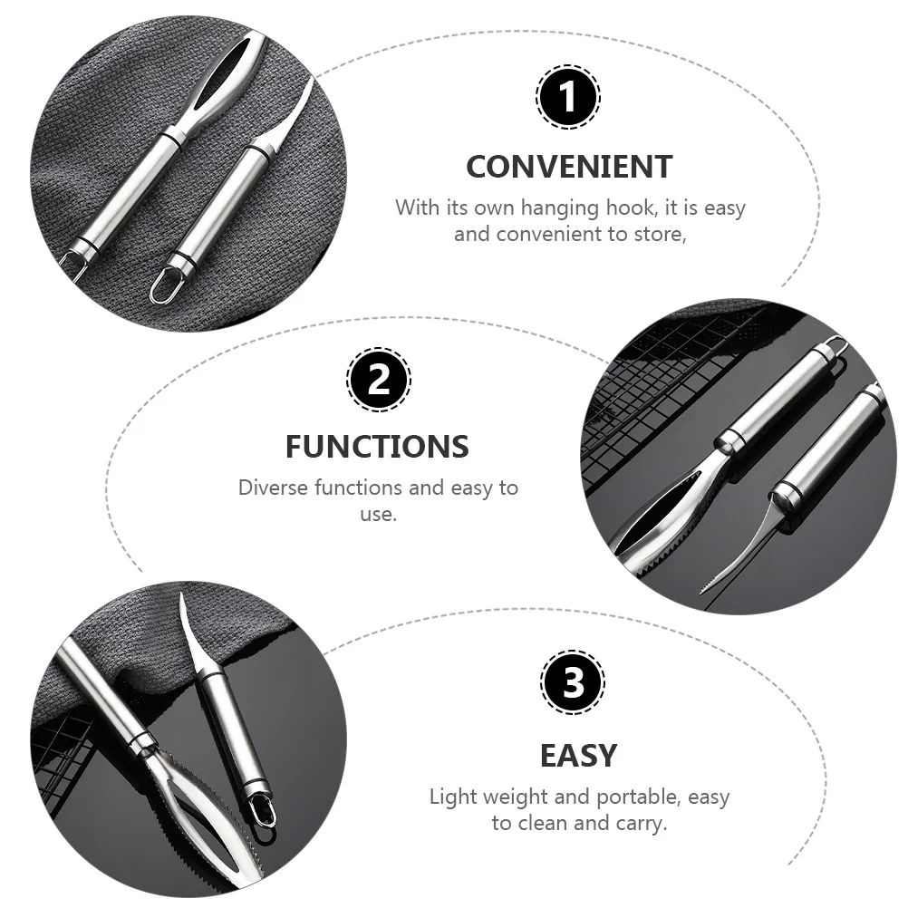 

Shrimp Knife Fish Scale Scraper Stainless Steel Opener Line Cutter Peeling Tool