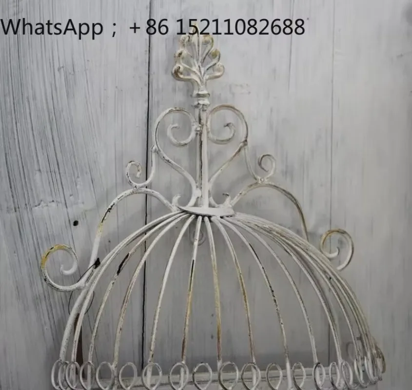 SCY Garden Home Grocery, Old Semicircular Birdcage Mirror, Wall Decoration Hanger