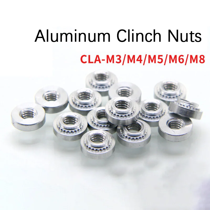 50pcs luminum Clinch Nuts CLA-M2.5/3/4/5/6 - High Precision Rivet Nuts for Sheet Metal, Corrosion Resistant Industrial Fasteners