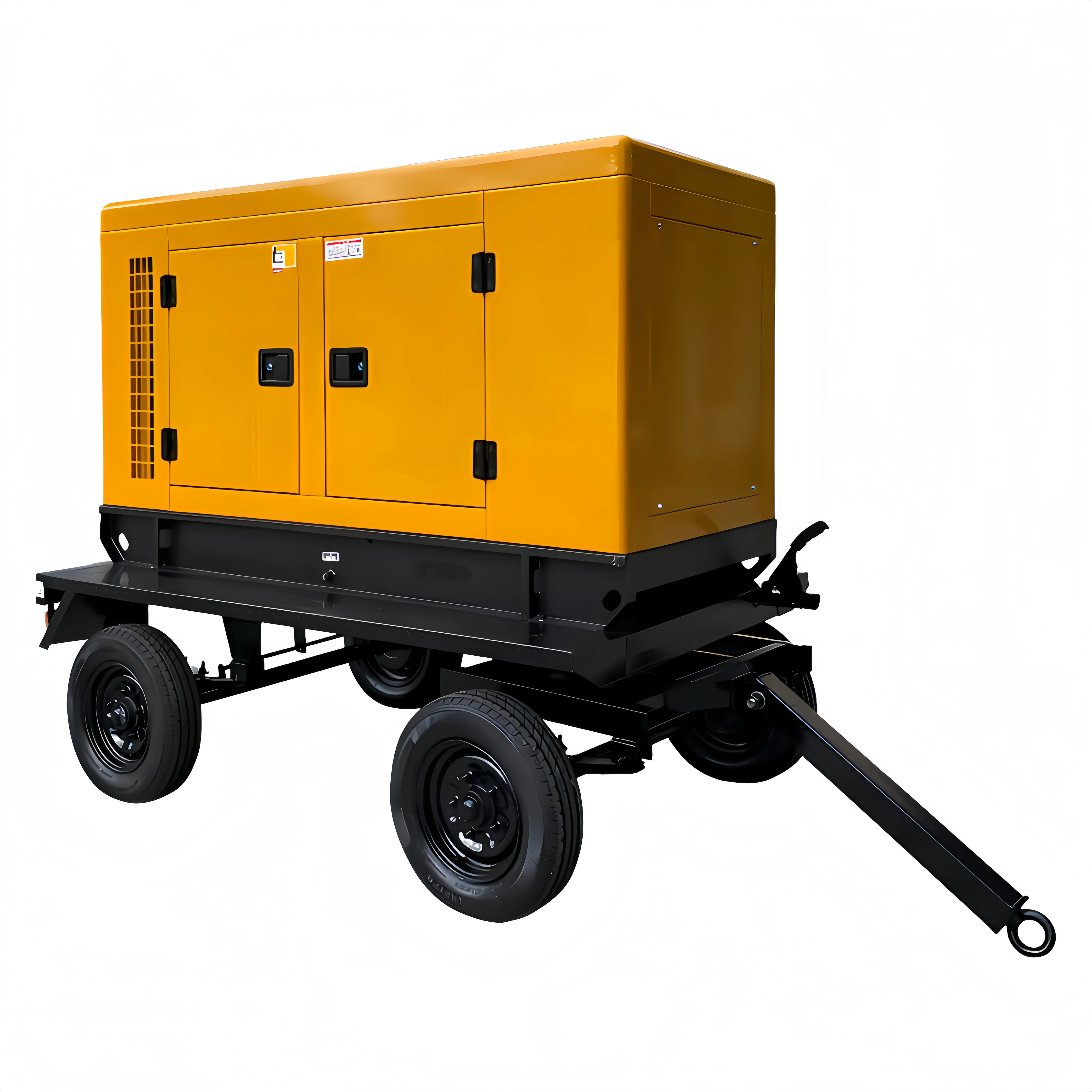 65kW 85kW 105kW Four Wheel Mobile Trailer Diesel Generator Silent Power Plant For Commercial Building Emergency Backup