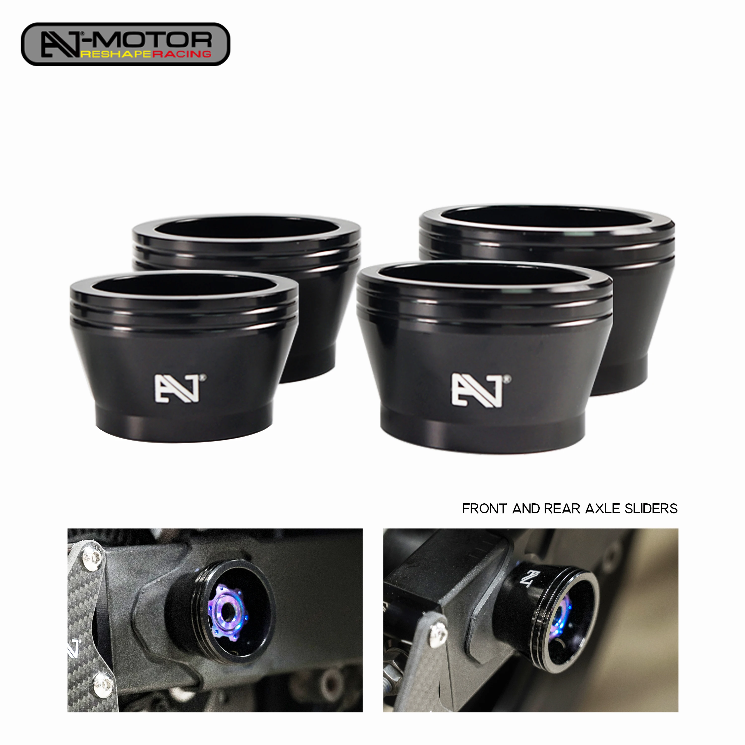AJ-MOTOR Motorcycle Front and Rear Axle Sliders Anti Fall Cups For Kawasaki Ninja 400 2018-2024 Ninja 500 2023-2025