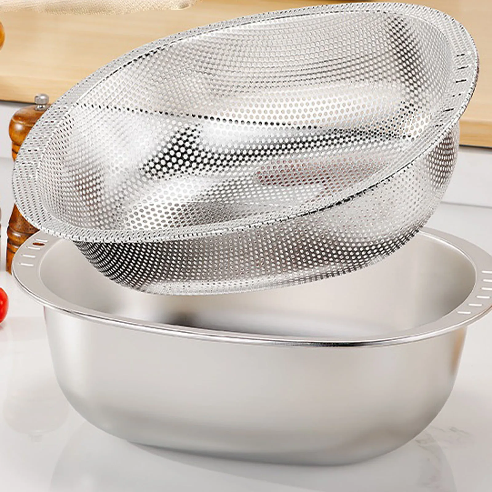 

Multi-Functional Washbasin Outdoor Camping Kitchen Fruit Vegetable Washing Basin Household Cleaning Basin With Draining Basket