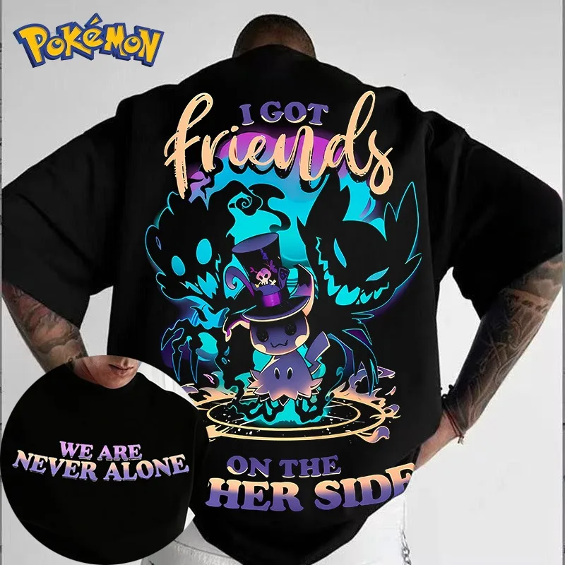 

Halloween Limited Pokémon Mimikyu Front and Rear Printed T-shirt Men/Women Summer New Harajuku Versatile Short-sleeved Top