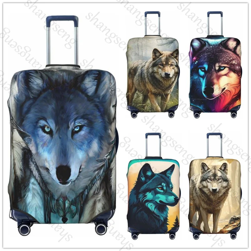 

Galaxy Wolf Dreamcatcher Travel suitcase protective case, suitcase cover, elastic protection, washable Luggage cover, 18-32 in