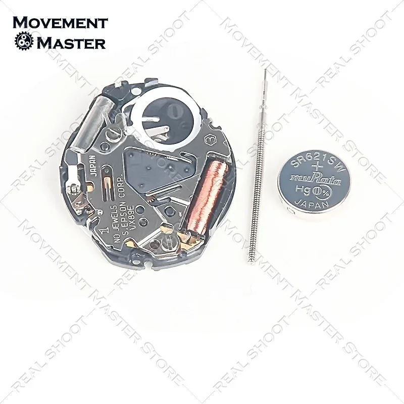 นาฬิกาควอตซ์อิเล็กทรอนิกส์เคลื่อนไหว VX89เคลื่อนไหวแบบ3นาฬิกา6โมงเช้าระบบควอทซ์อิเล็กทรอนิกส์แบบ VX89E ญี่ปุ่นใหม่ดั้งเดิม