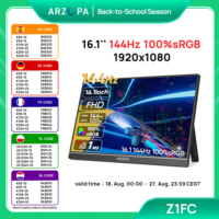ARZOPA 16.1 inches Portable Monitor,144hz,100%sRGB,1080P FHD,IPS Screen, External Second Screen for Laptop/PC/PS5/Mac/Xbox Z1FC