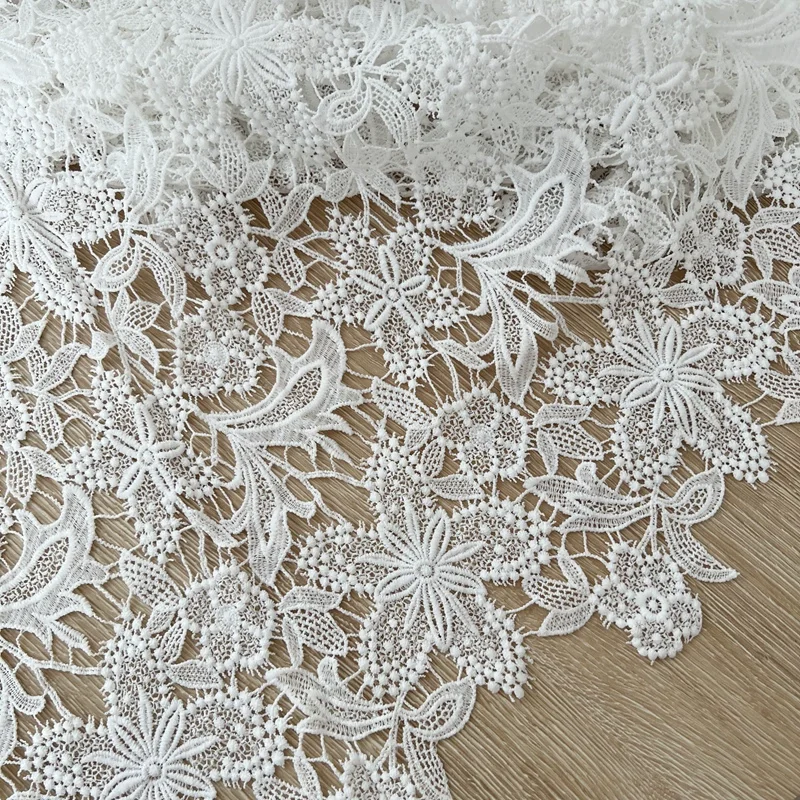 High quality water-soluble lace fabric Small flower hollowed out tela Dress skirt dress accessories material