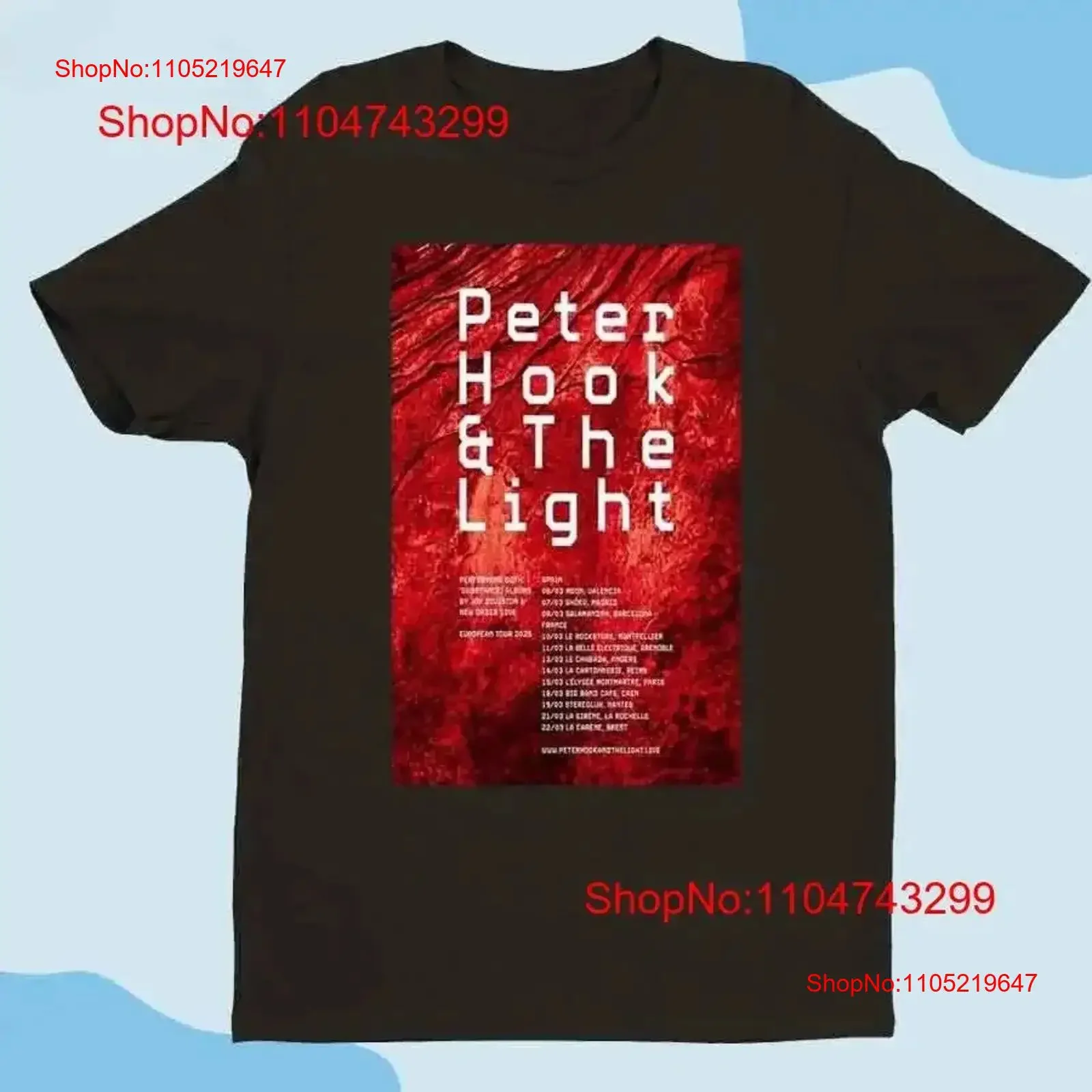 Peter Hook The Light European Spain France Tour 2025 T shirt vintage Washed Top For Everyday Wear Stretched Casual Slightly