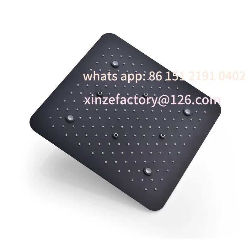 

Customizable black ultra-thin stainless steel top spray colorful light automatic color change, multi-function water outlet const