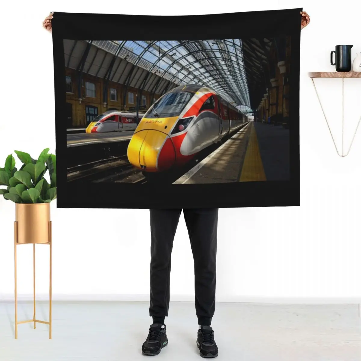 LNER Azuma 801 high speed trains at King's Cross Station Throw Blanket Blankets For Baby Cute christmas gifts for sofa Blankets