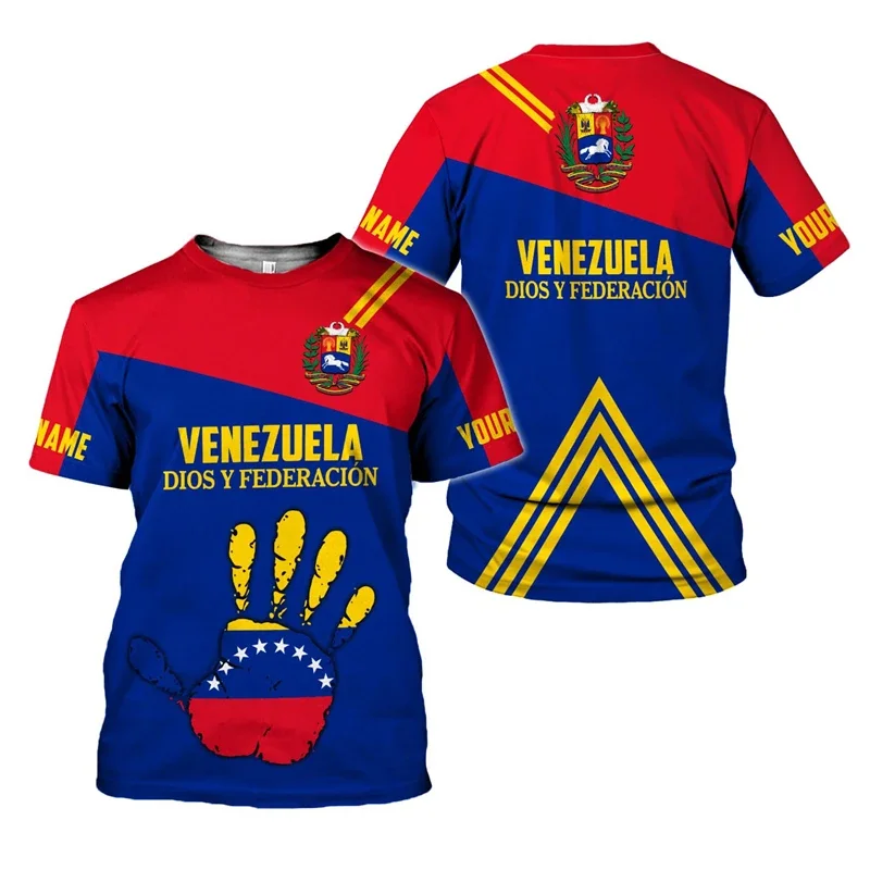 

Venezuela Flag Fashion 3D Print T Shirt Clothing Oversized Short-Sleeved Casual Summer High Quality Polyester T shirts