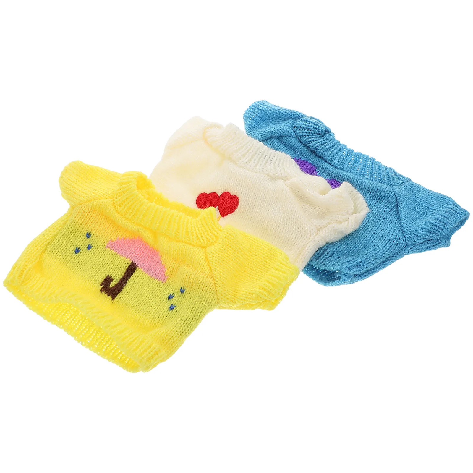 

Набор из 3 очаровательных сменных свитеров для плюшевых мишек: мягкий и удобный мини-комплект одежды для демонстрации, игр и коллекционирования