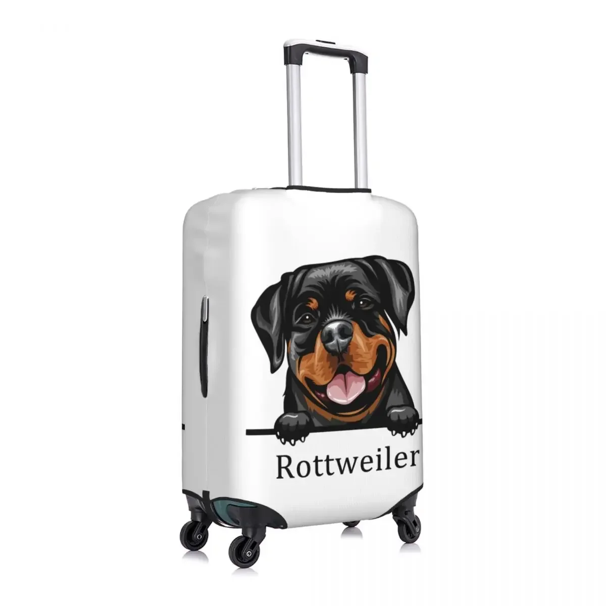 Custom Rottweiler Dog Suitcase Cover Washable Pet Animal Luggage Protective Covers for 18-32 inch