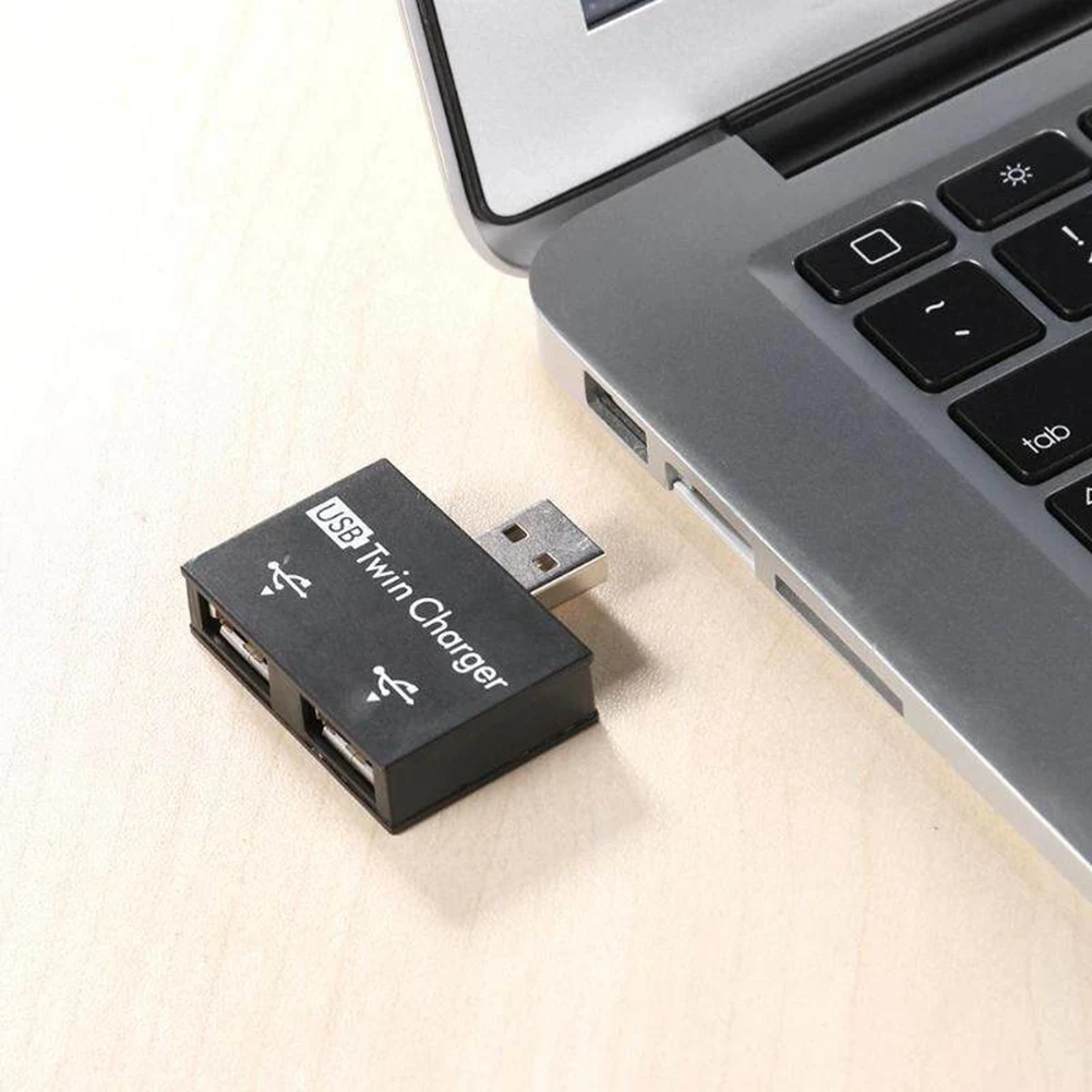 USB 2.0 Male to Twin Female Charger Dual 2 Port USB Dc 5V Charging Splitter Hub Adapter Converter Connector