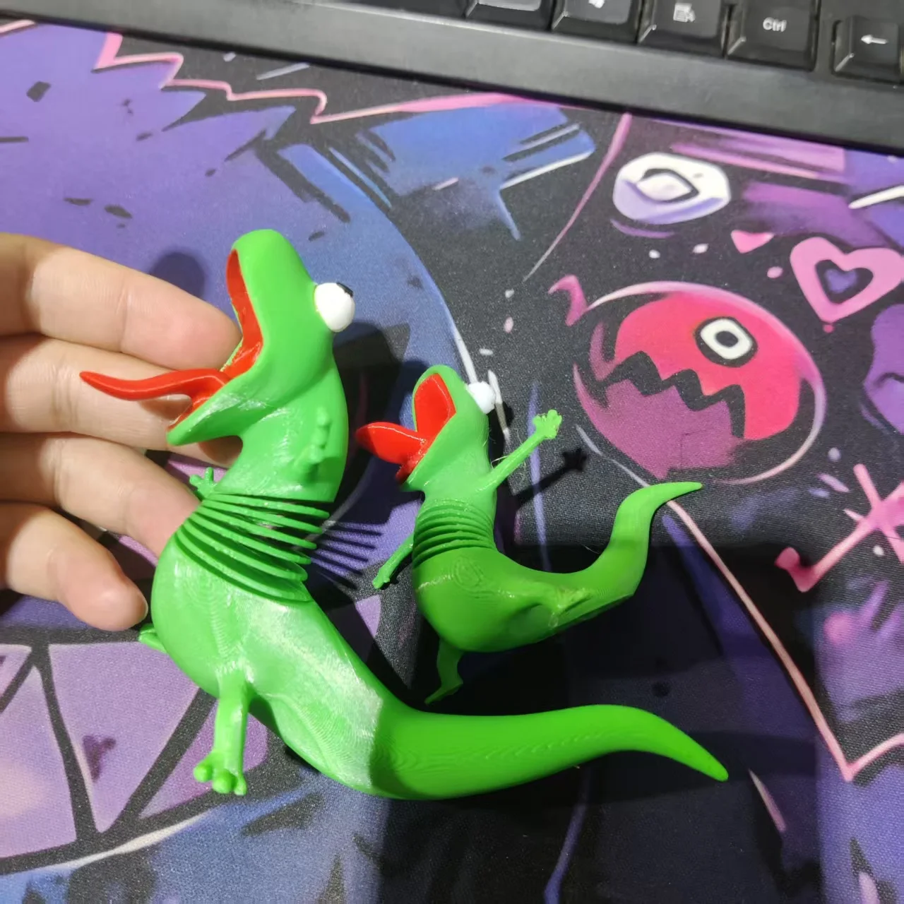 Big Size 10CM Cute Green Lizard 3D Printed Figure Anime Animal Ornaments Desktop Decor Gift Collectible Model for Reptile Lovers