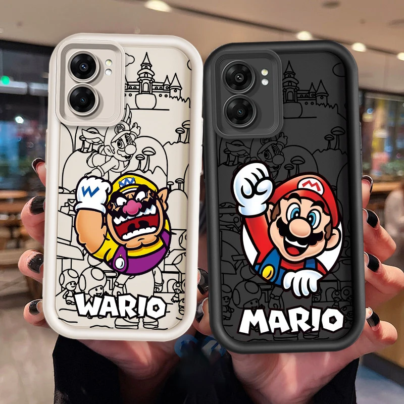 S-Supers M-Marios Cartoon For OPPO A98 A78 A94 A76 A74 A58 A55 4G 5G A9 A53 2020 A36 Eye Ladder Cover Capa Fundas Phone Case