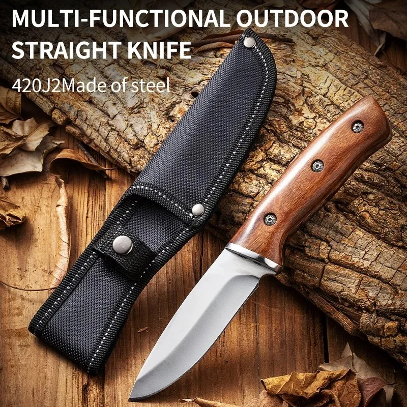 

Outdoor high hardness sharp knife camping knife wilderness survival knife straight knife self-defense portable knife