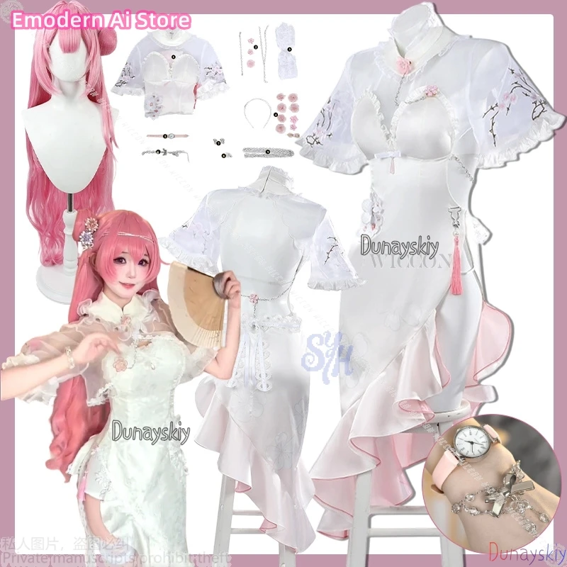 dorothy-ssi3-jeu-dieuille-de-victorie-nikke-anime-costume-sexy-blanc-dentelle-cheongsam-qipao-robe-belle-lolita-fete-d'halloween
