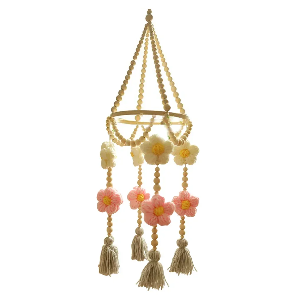 

Beautiful And Versatile Woolen Flower Wind Chime - Perfect Home Decoration And Pendant Outdoor Garden Lucky Hanging Decor Gift