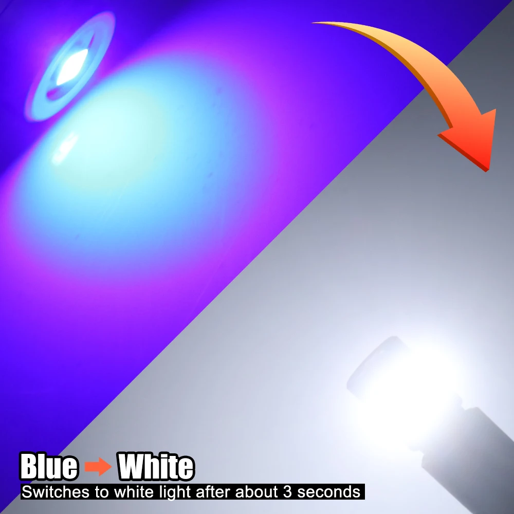 5X W5W T10 LED ampoule 194 168 voiture cale changement couleur tableau de bord lampe blanc/bleu/roug