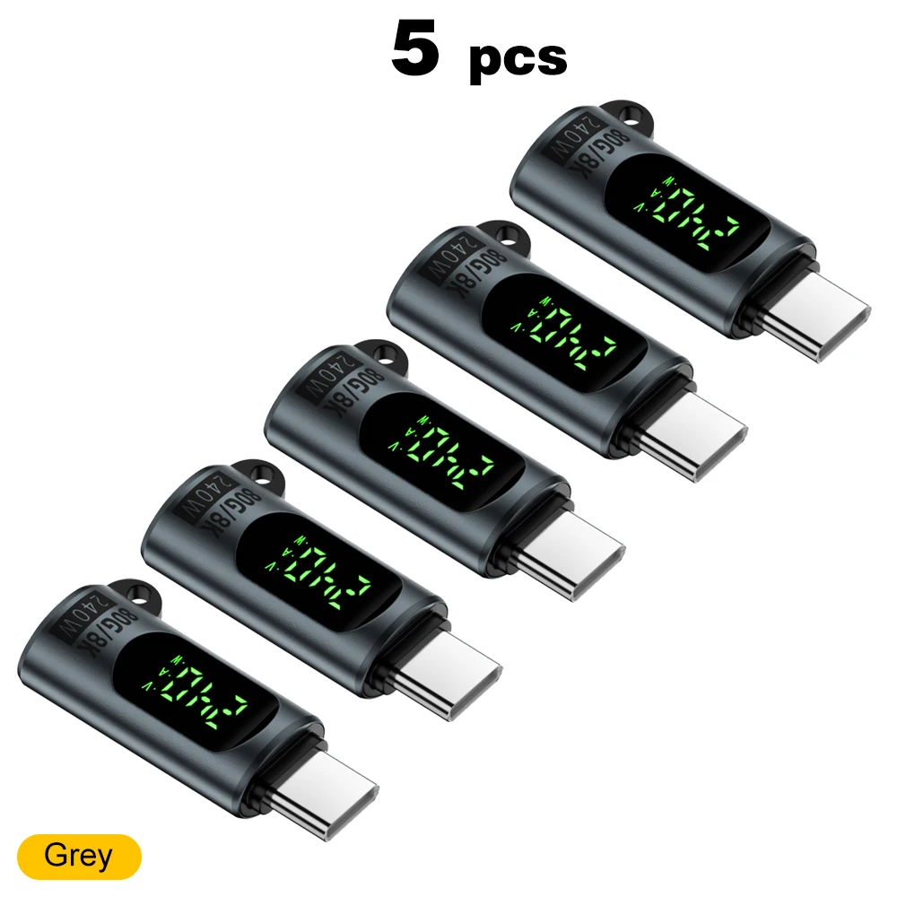 USB4 40 Gbit/s Adapter Digitalanzeige USB 4 V2.0 80 Gbit/s Typ C auf Typ C OTG-Kabelstecker 240 W 8 K für Thunderbolt 3/4/5 Laptop