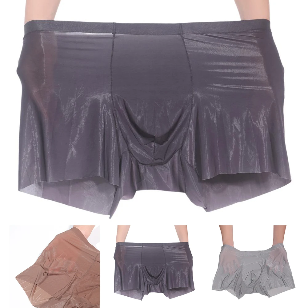 

Men Ice Silk Seamless Sexy Lingerie Breathable Brazilian Underwear Soft Underpants Men Panties Boxershorts Trunks Men's Clothing