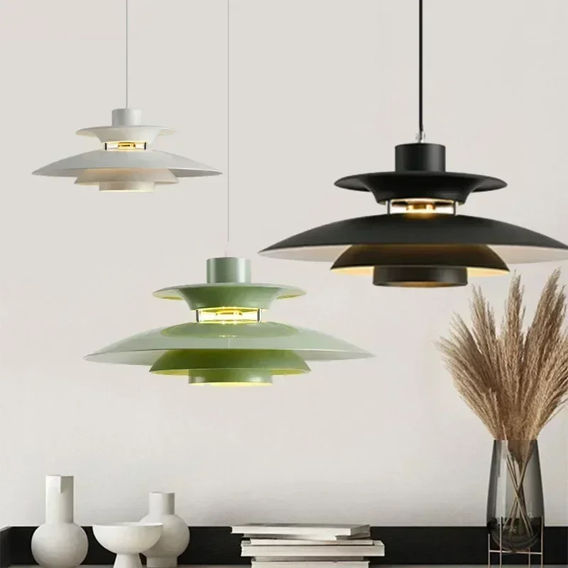 Modern Danish Design LED Art Pendant Light Multicolor Umbrella Hanging Chandelier Living Dining Room Restaurant Lustre Pendant L