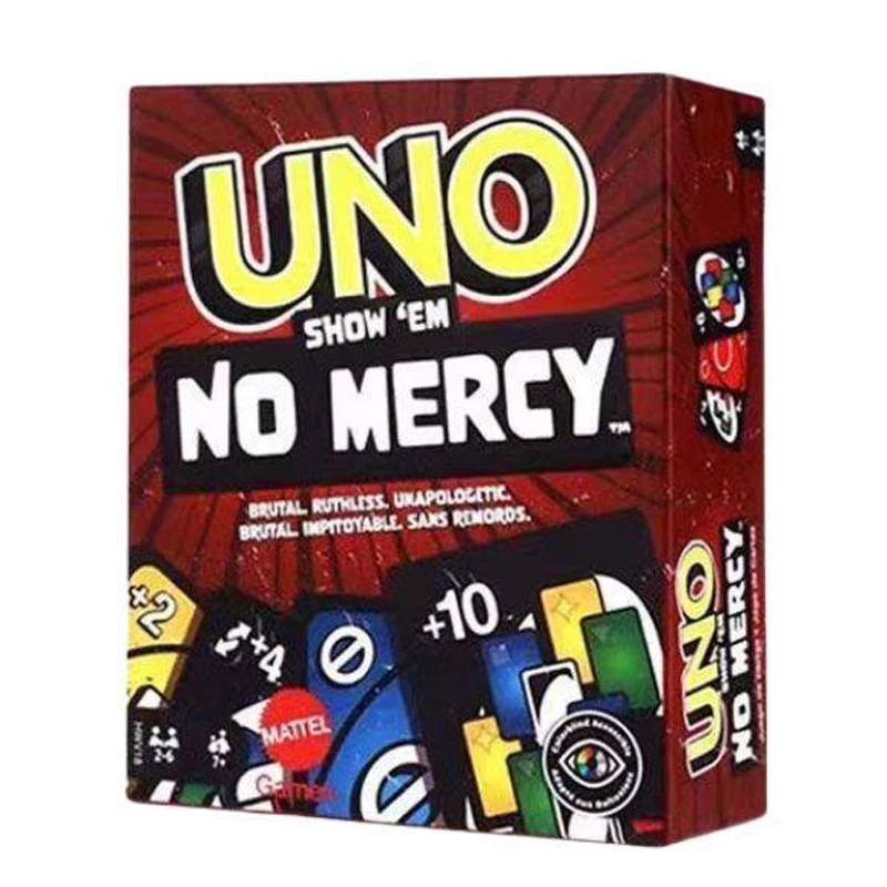 UNO Flip & No Mercy Card Game, Family Party Tabletop Board Game Collection for Kids Adults