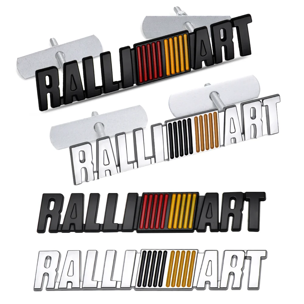 Emblema Adesivo 3D de Metal RalliArt para Grade Dianteira e Porta-Malas de Carro, para Mitsubishi Ralliart ASX Lancer EVO Pajero, com Fixador