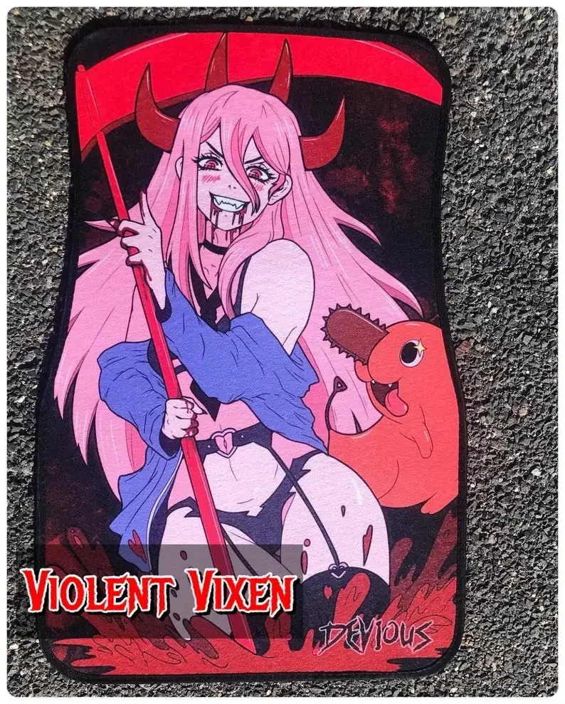 Devil Waifu Car Mats Pink Anime Custom Car 4-Piece Pads  Car Accessories view 4