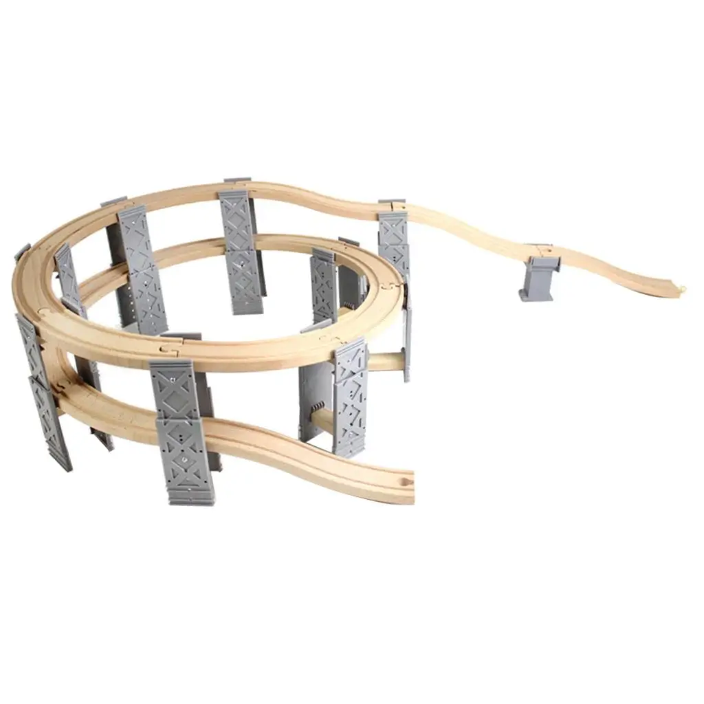 Drewniane zestawy do budowania kolejek, spiralna torba, kreatywne drewniane zabawki dla dzieci, unisex, wczesna edukacja, zabawa.