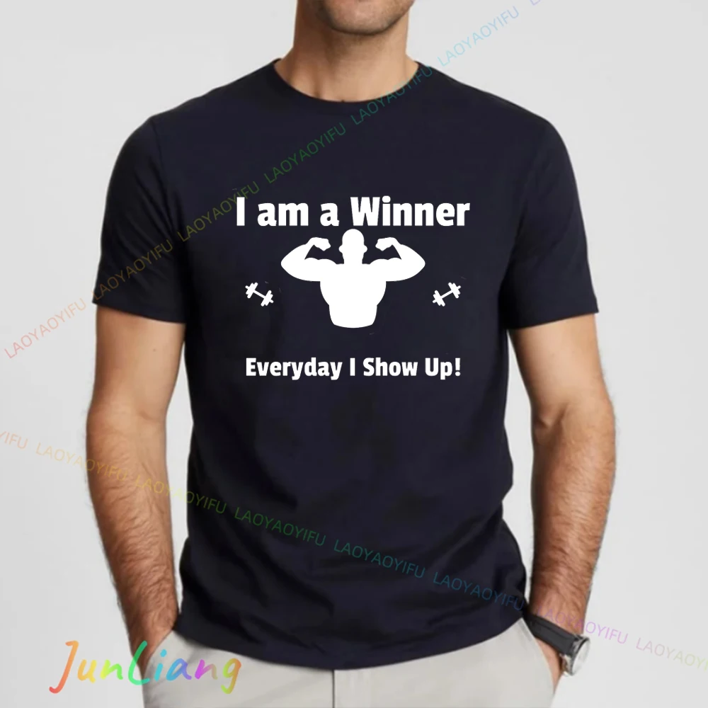 

Мужская одежда Novel Funny Interest, футболка унисекс, мужская футболка I’m The Winner Harajuku для парня, подарок, мужские рубашки из 100% хлопка, гот