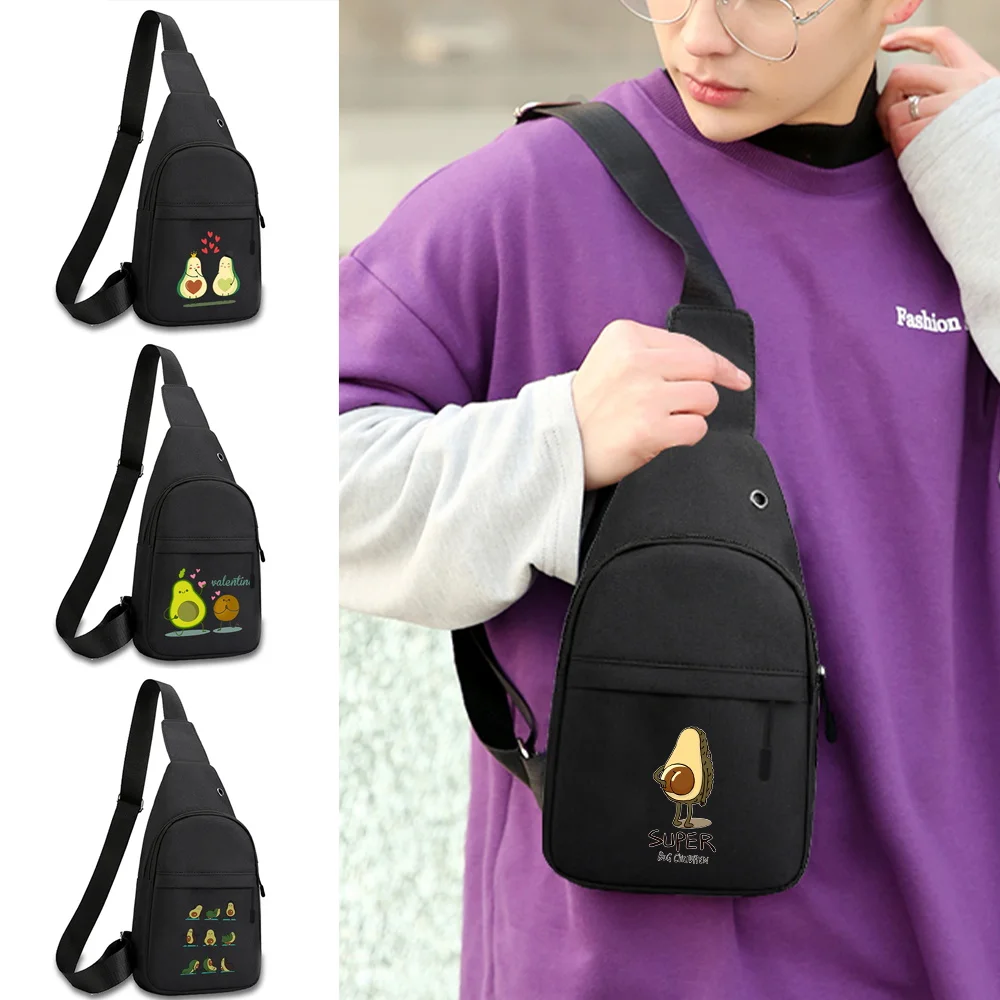 Fashion Men's Chest Bag Crossbody Bags of Men Sports Shoulder Canvas Short Trip Messengers Bags Avocado Series Male Phone Purses