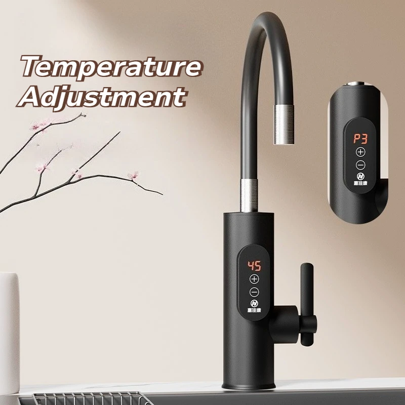 Household Electric Heating Faucet Kitchen Digital Display Quick Heated Bathroom Sink Faucet Deck Mounted Bathroom Accessories