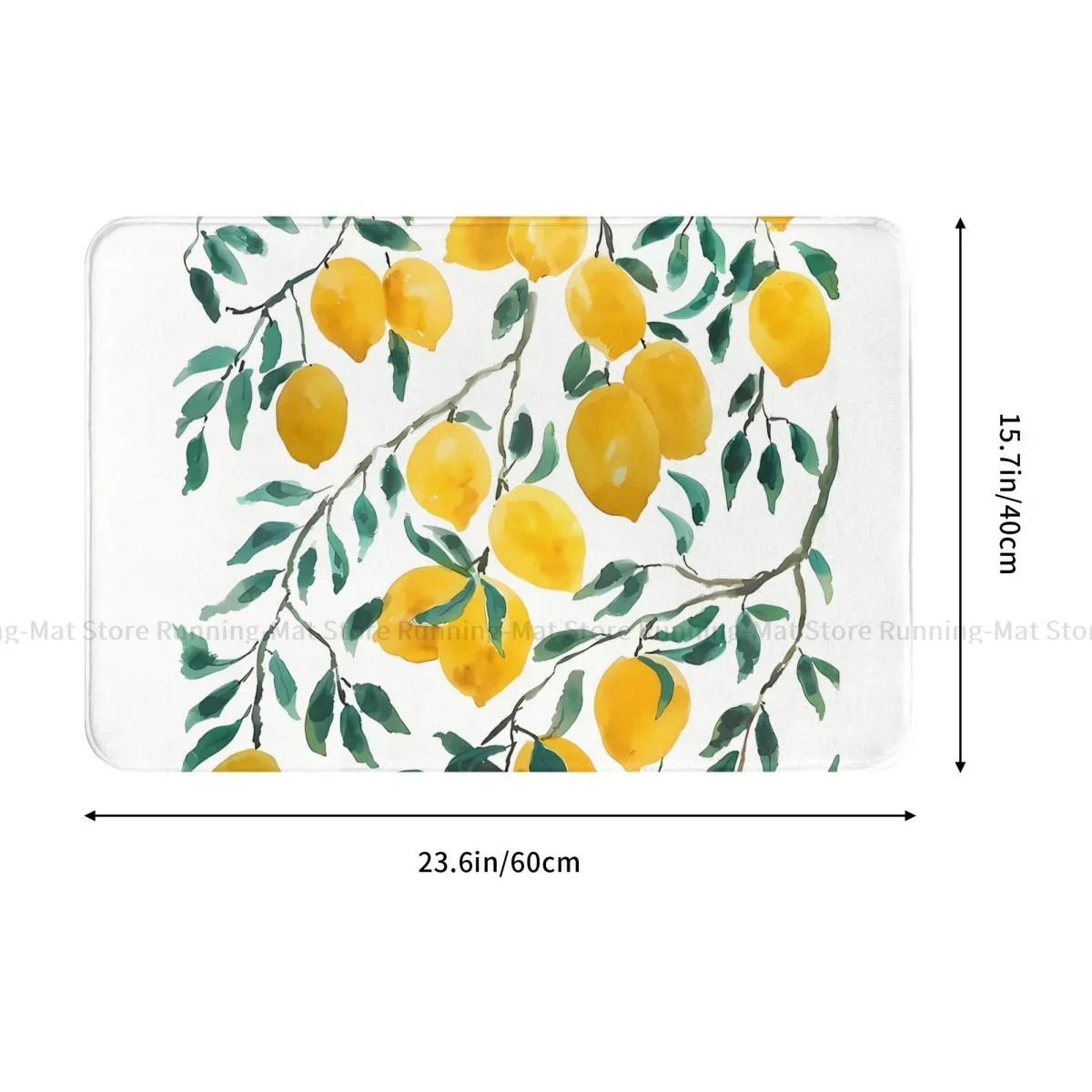 Kitchen Non-Slip Carpet Watercolor Yellow Lemon Living Room Mat Welcome Doormat Floor Decoration Rug