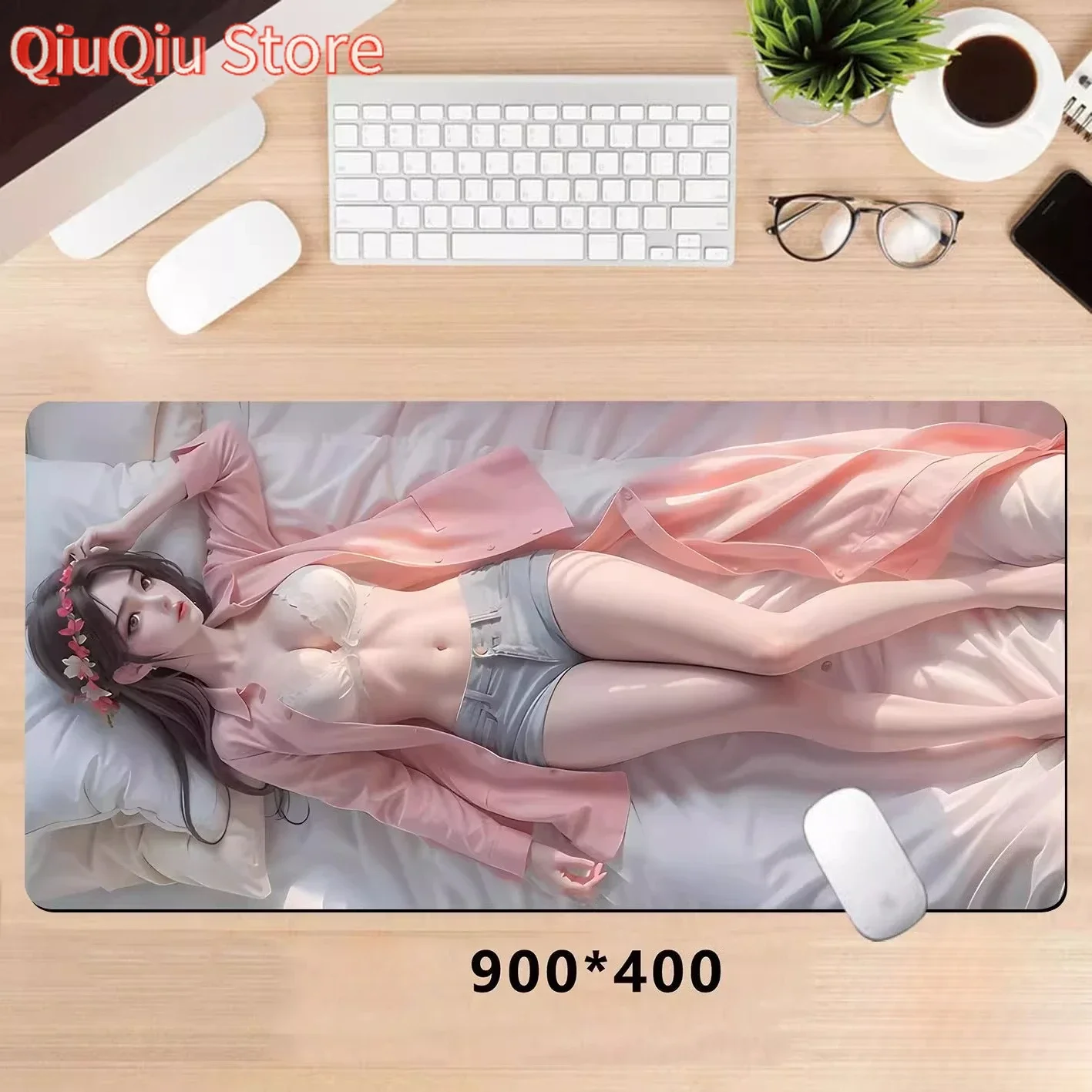 Alfombrilla de ratón de cuero para bikini para mujer, alfombrilla de teclado para juegos para hombre, alfombrilla de mesa para mujer, accesorio de ordenador otaku