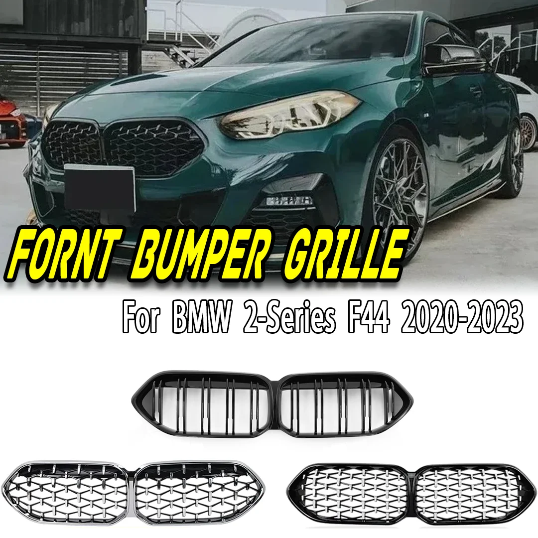 

For BMW 2 Series F44 Gran Coupe 2021+ Diamond Mesh Front Grille, M Performance Style Kidney Grills for 218i 220i M235i
