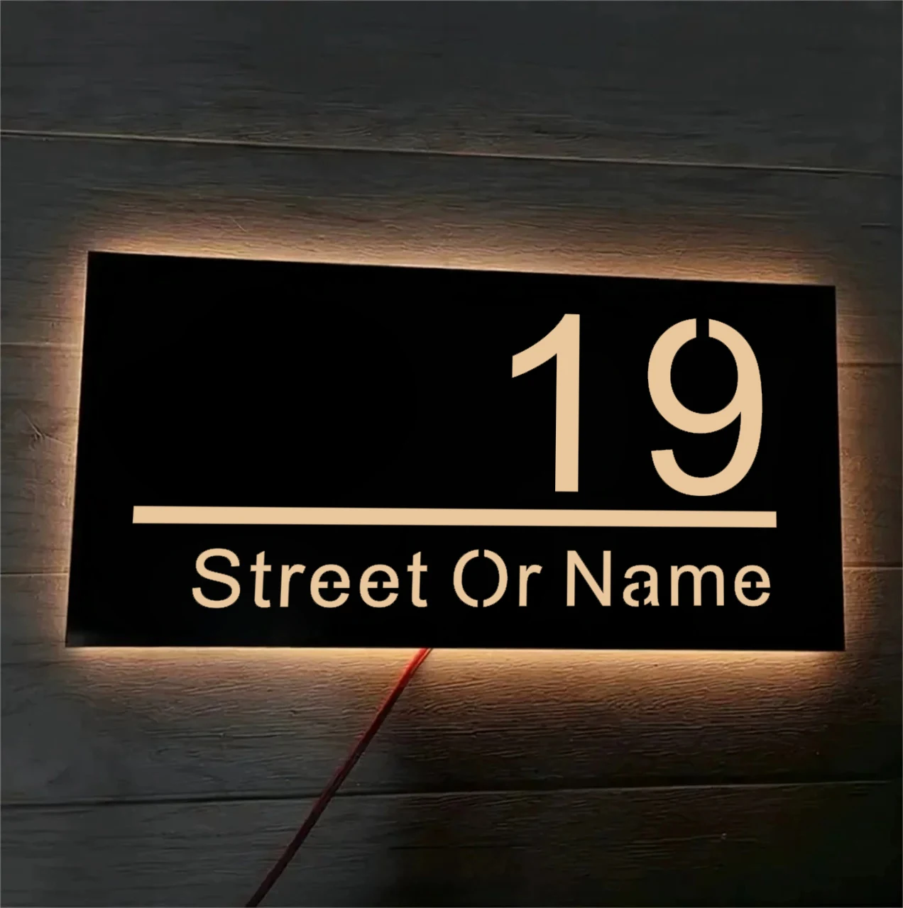 Personalized Custom 3D LED Acrylic House Number Sign Quality, Waterproof Address Plate Featuring Modern Design Energy Efficient